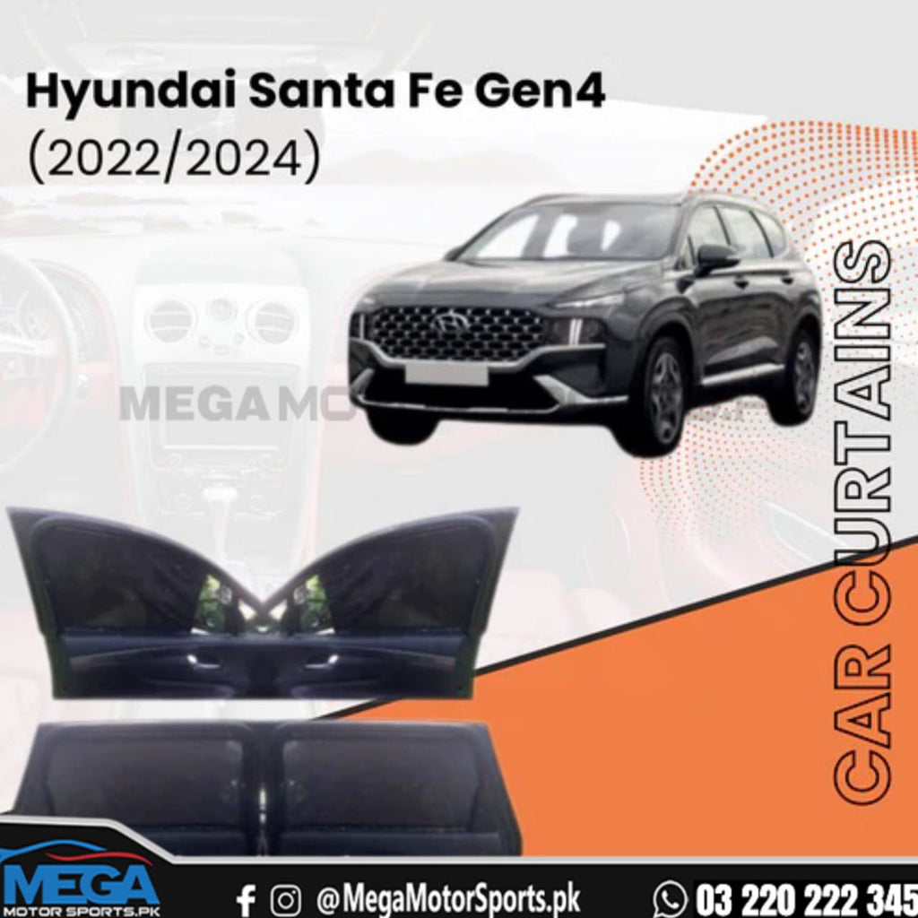 Hyundai Santa Fe Sliding Car Curtains / Sun Shades 2023 – 2025