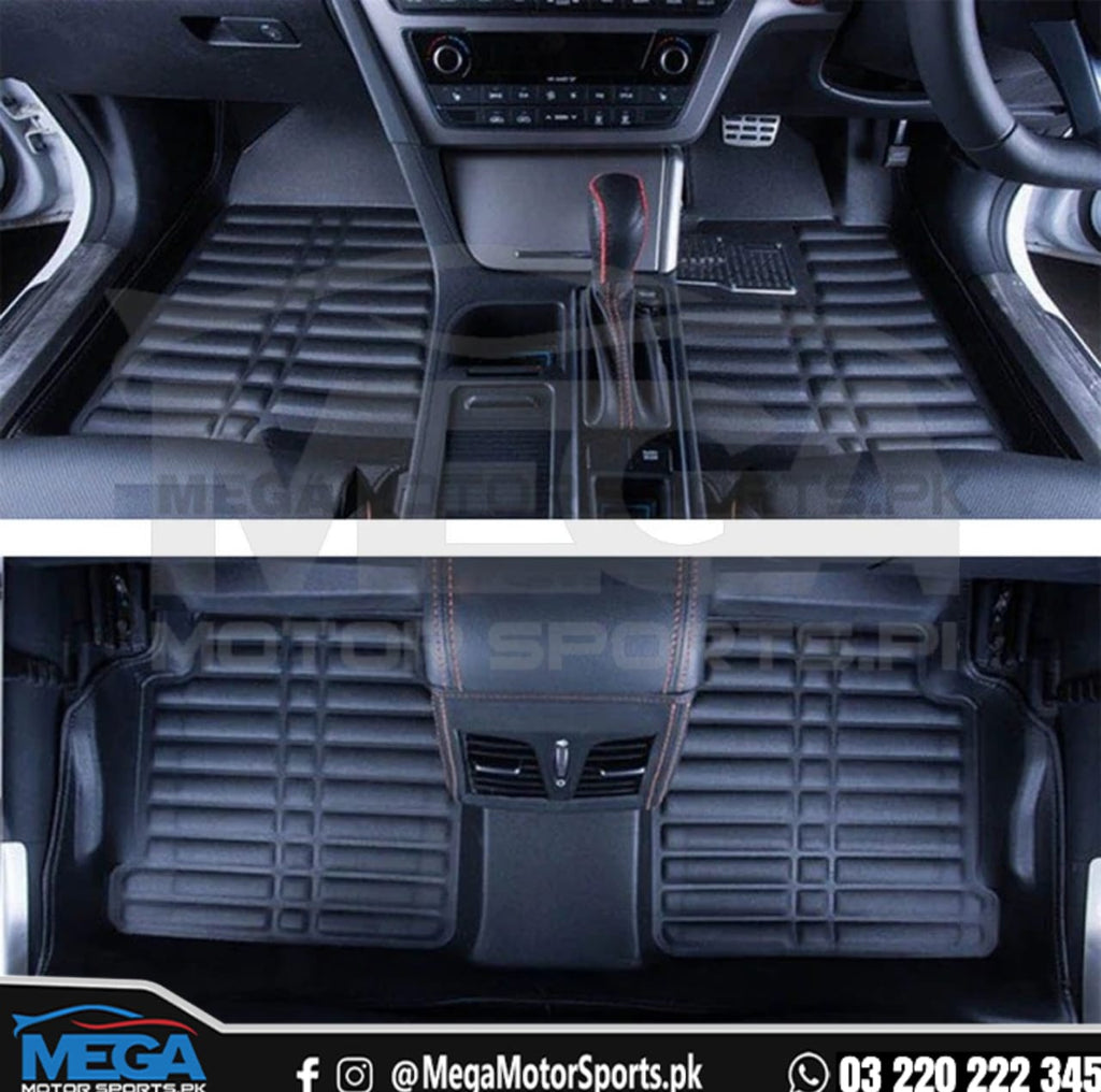 Toyota Aqua 7D Diamond Floor Mats Black With Black Stitch