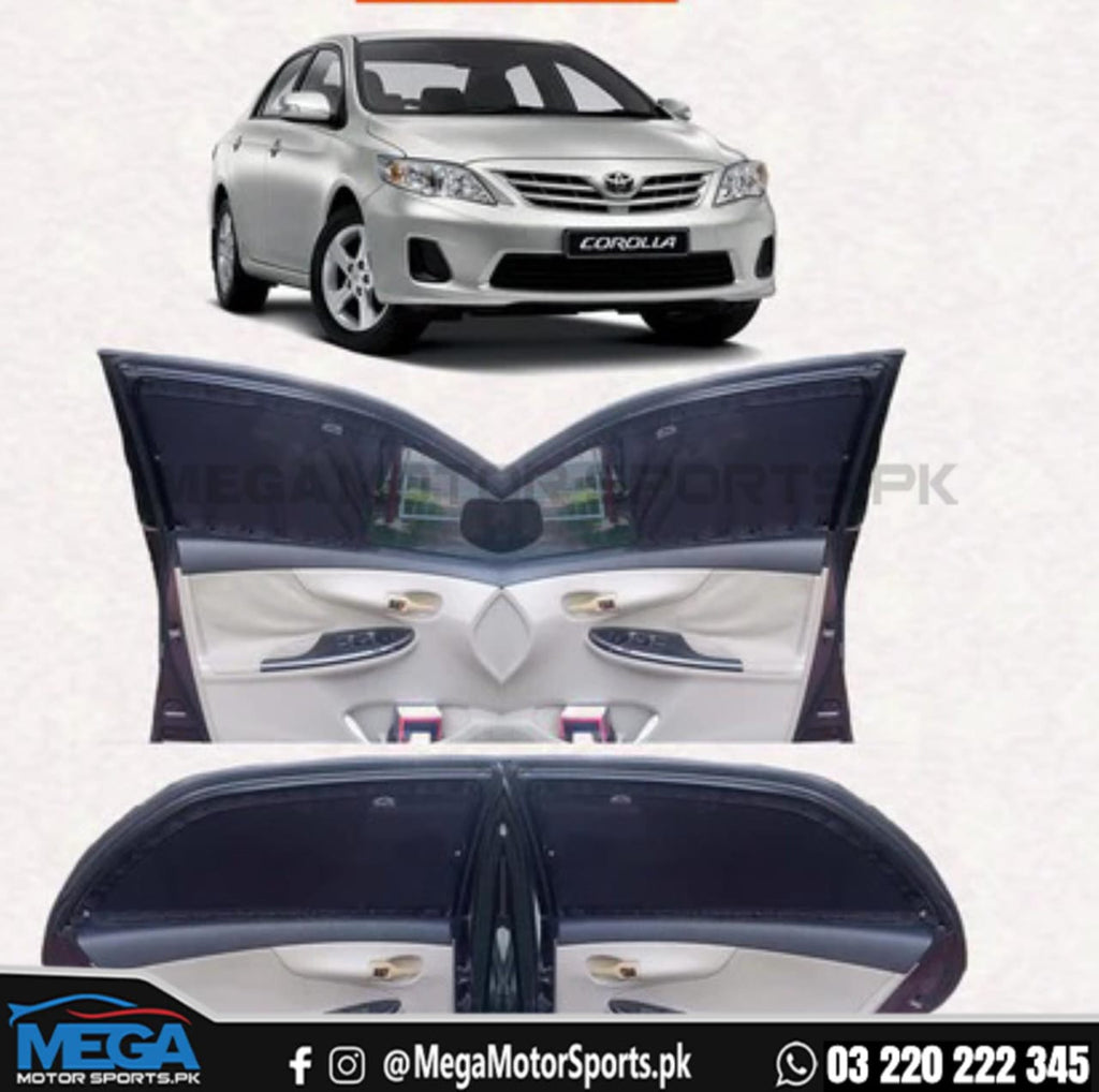 Toyota Corolla Sliding Car Curtains / Sun Shades 2009-2014