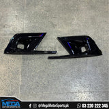 Honda Civic 11 Gen Gloss Black Front Bumper Fog Covers 2 Pcs 2022+