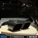 Dual/ Double Pipe Matt Black Silancer Exhaust Tips V2