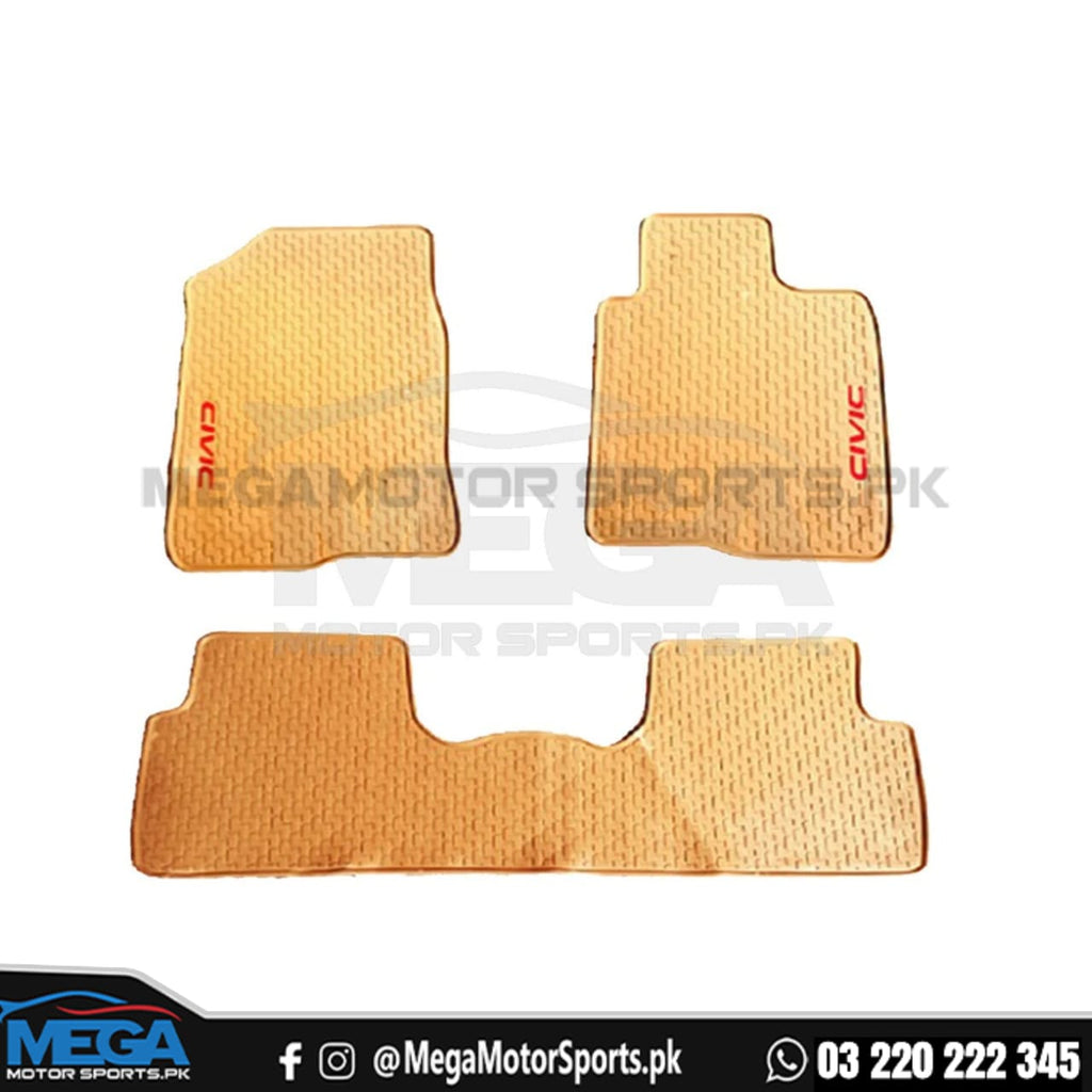 Honda Civic X PVC Rubber Floor Mats - Beige