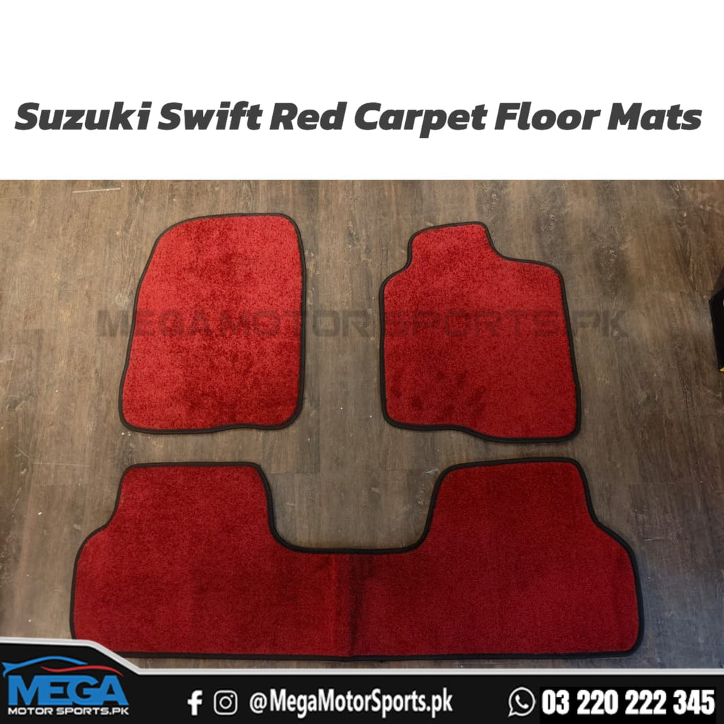 Suzuki Swift Red Carpet Floor Mats 2022 - 2025