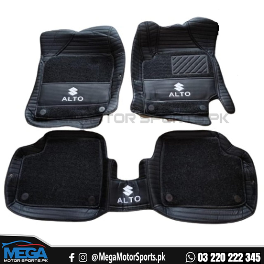 Suzuki Alto 9D Floor Mats Horizontal Stitch Black With Black Grass 2020-2025