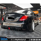 Mercedes C Class W205 Brabus Carbon Fiber Rear Diffuser with Brabus Exhaust Tips.