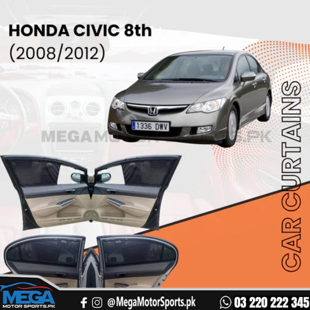 Honda Civic (Reborn) Sliding Car Curtains / Sun Shades 2008-2012