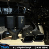 Dual/ Double Pipe Matt Black Silancer Exhaust Tips V2