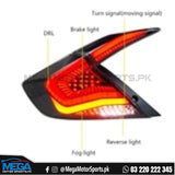 Honda Civic X Red Galaxy Style Tail Lights