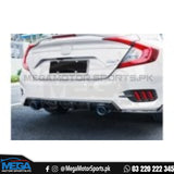 Honda Civic X Gloss Black Diffuser Model 2016 - 2020