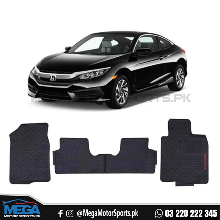 Honda Civic X PVC Rubber Floor Mat - Black