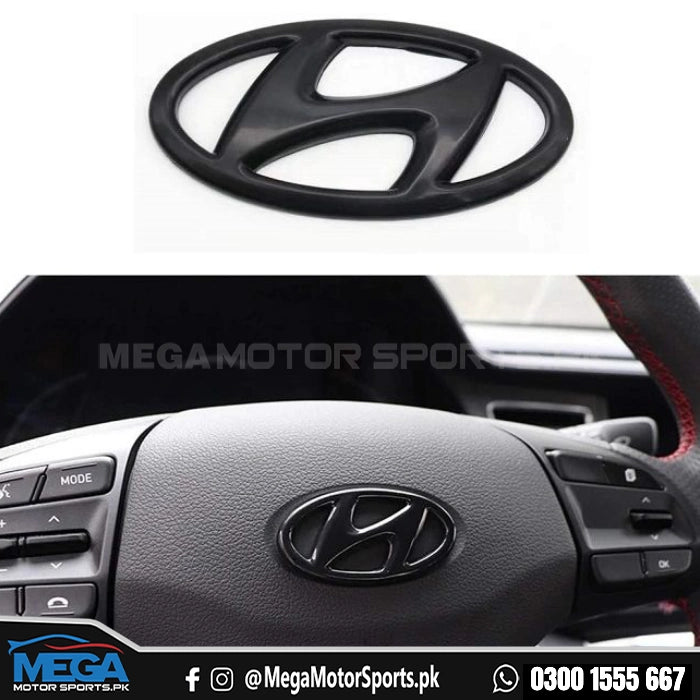 Hyundai Gloss Black Steering Logo H