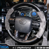 Universal Suede Carbon Fiber Steering Cover - Premium Quality