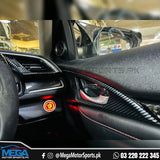 Honda Civic X Carbon Fiber Interior Door Handles Trim