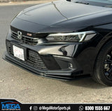 Honda Civic Mugen Glossy Black Front Lip Splitter For 11th Gen 2022 - 2025