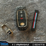 Metal Carbon Fiber Key Fob Cover + Key Ring For All Cars