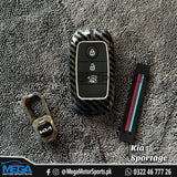 KIA Sportage Metal Zinc Alloy Key Fob / Carbon Fiber Key Cover For 2020 2021 2022