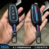 Metal Carbon Fiber Key Fob Cover + Key Ring For All Cars