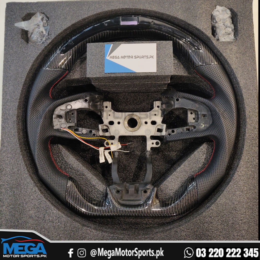 Honda Civic Carbon Fiber Led Steering Wheel 2016 2020 Mega Motor Sports