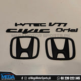 Honda Civic Rebirth Matt Black Logos / Emblems 2012 - 2015