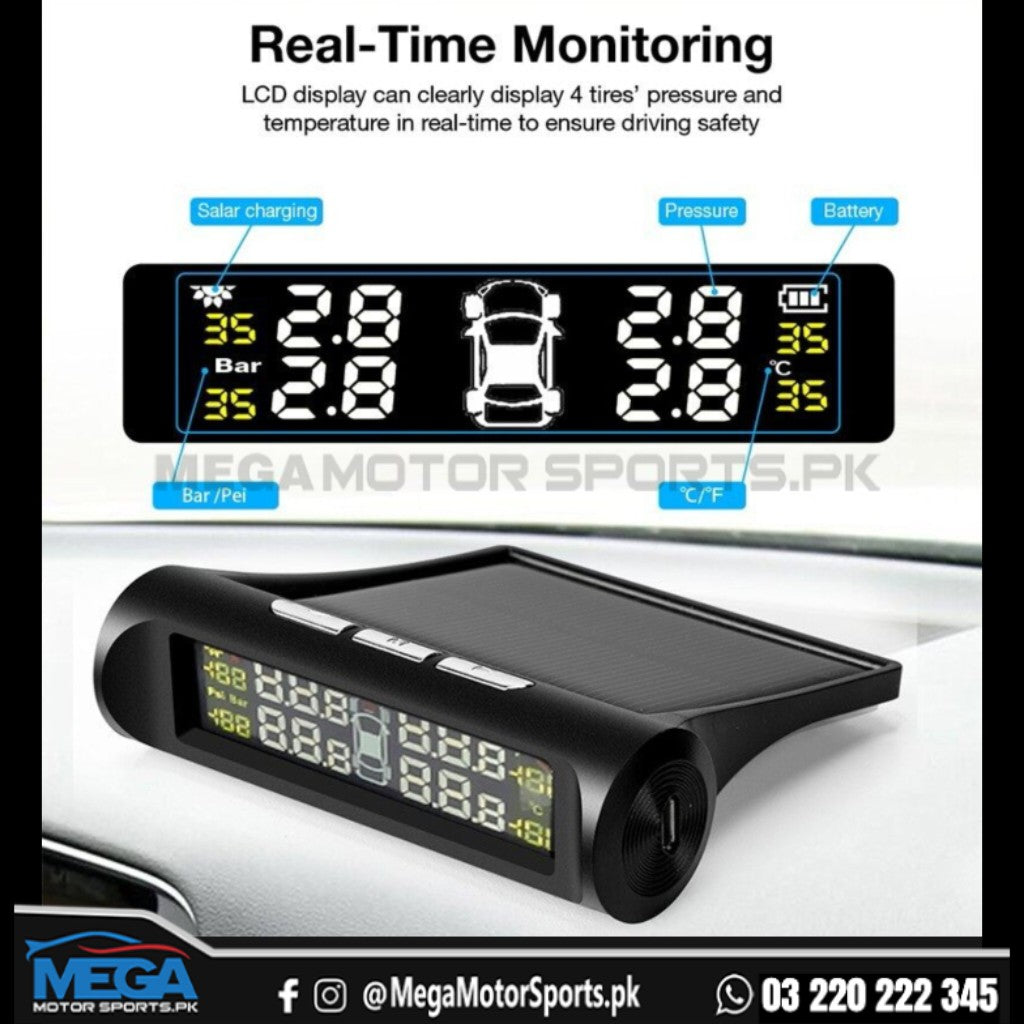 External TPMS Solar Power Tire Pressure Monitoring System – Mega Motor ...