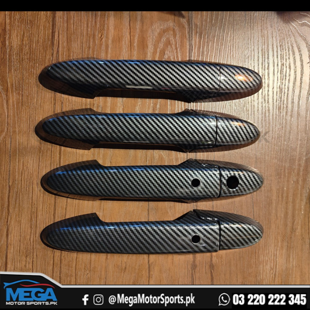 4-Piece Glossy Real Carbon Fiber Door Handle Covers For 2016-2021 Chevy Camaro