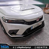 Honda Civic Mugen Glossy Black Front Lip Splitter For 11th Gen 2022 - 2025