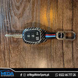 Metal Carbon Fiber Key Fob Cover + Key Ring For All Cars