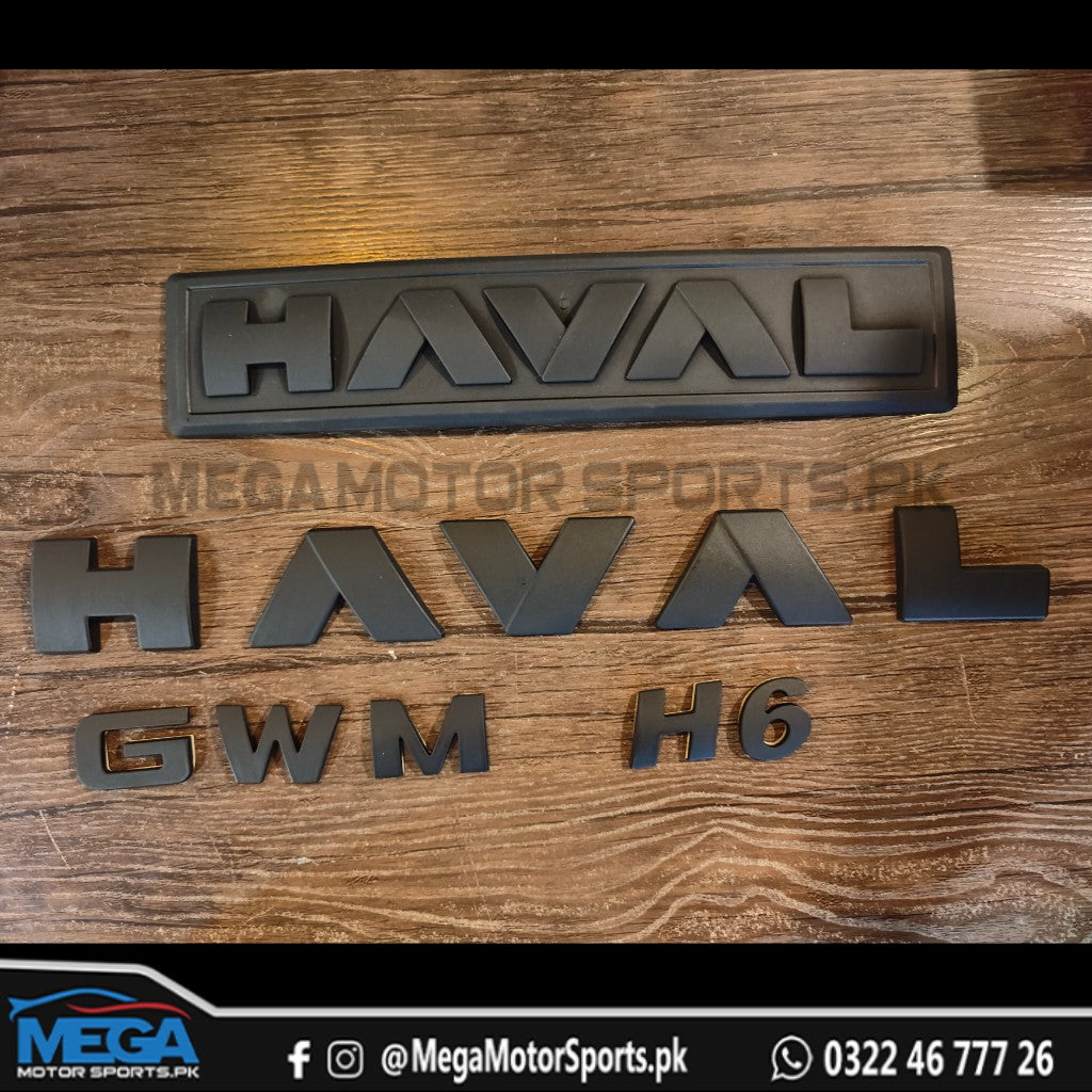 Haval H6 Matt Black Emblems / Logos 2022 - 2025