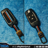 Metal Carbon Fiber Key Fob Cover + Key Ring For All Cars