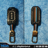 Metal Carbon Fiber Key Fob Cover + Key Ring For All Cars