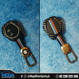 Metal Carbon Fiber Key Fob Cover + Key Ring For All Cars