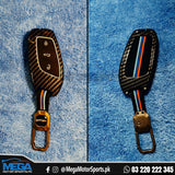 Metal Carbon Fiber Key Fob Cover + Key Ring For All Cars