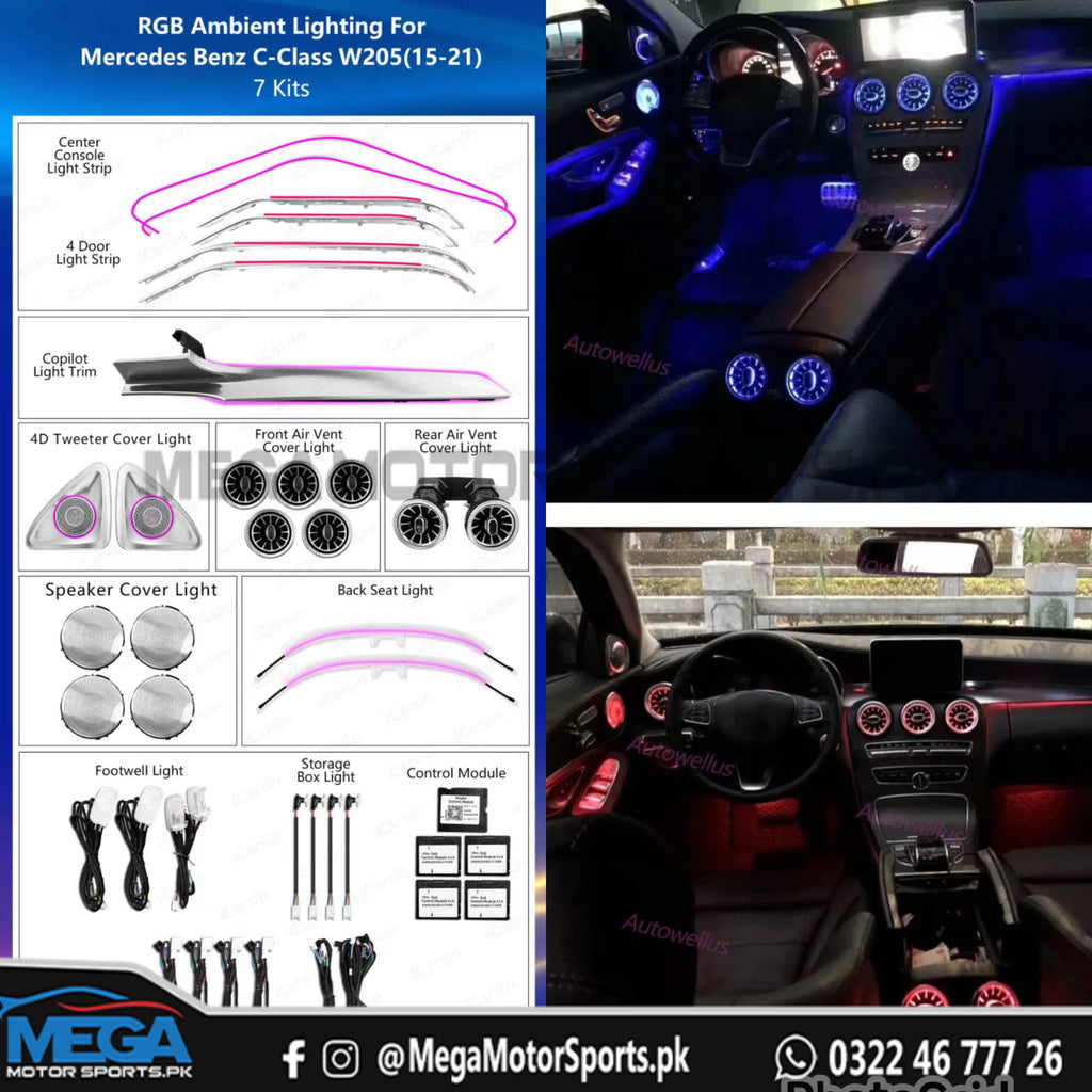 Mercedes C Class / C63 Interior Ambient lighting 2014 - 2021 W205