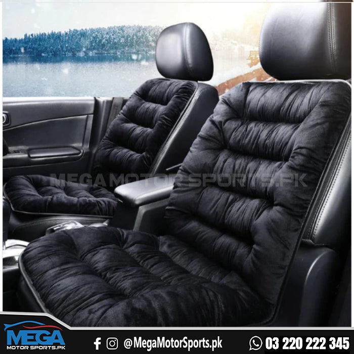 Velvet Black Soft Cushion Covers for Car Seats Smooth Ultra Comfort Cover 1pc