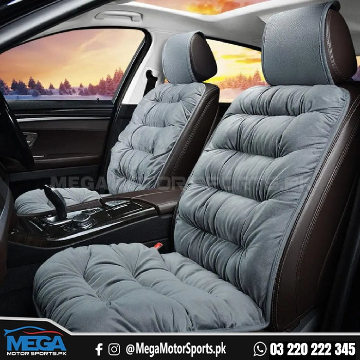 Velvet Grey Soft Cushion Covers for Car Seats Smooth Ultra Comfort Cover 1pc
