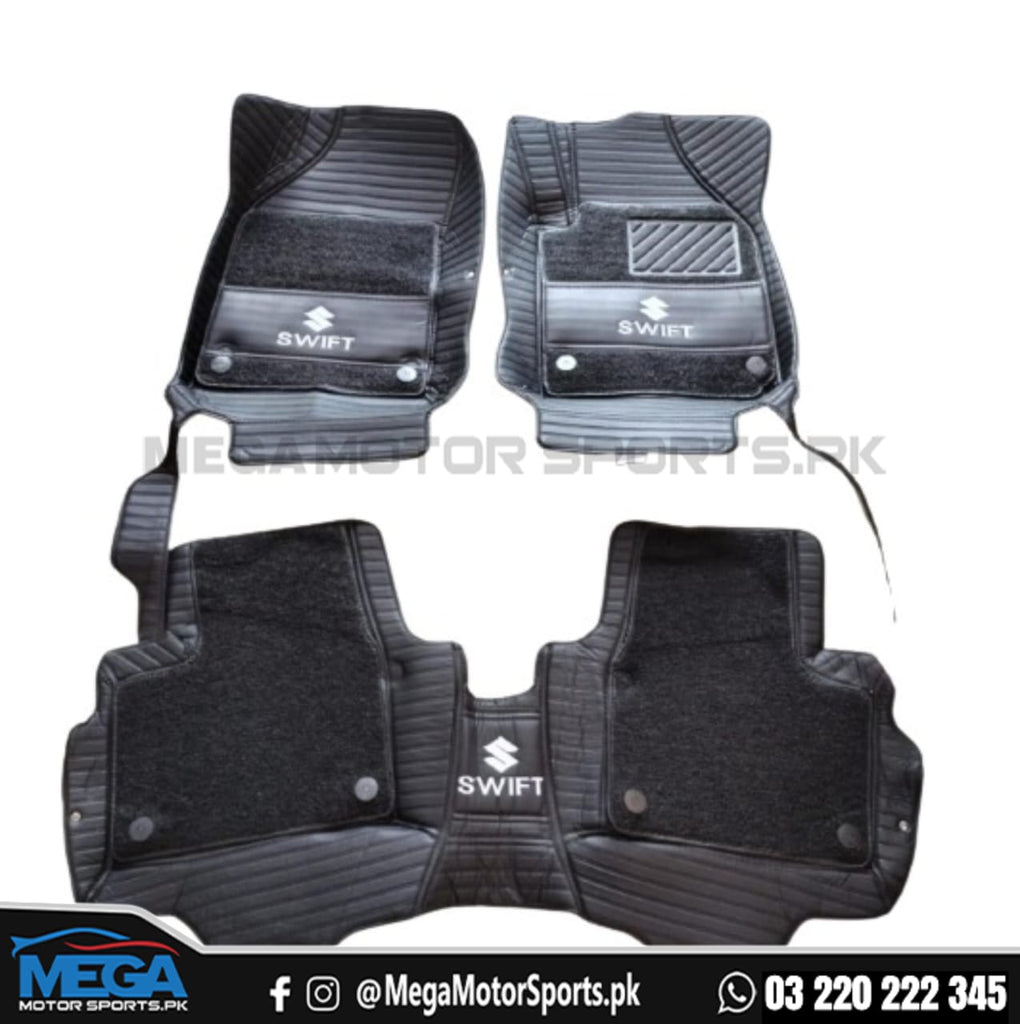 Suzuki Swift 9D Floor Mats Horizontal Stitch Black With Black Grass 2022-2025