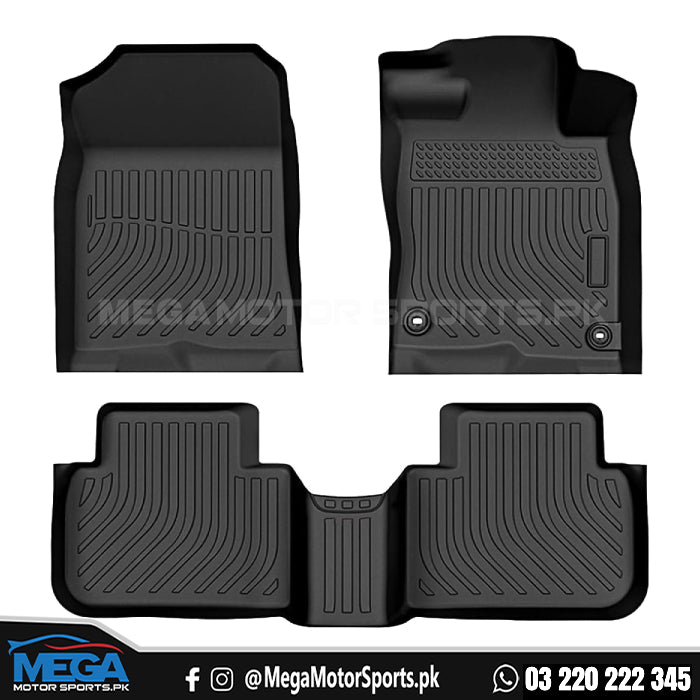 thumbnail image 2 of LEDKINGDOMUS All-Weather TPE Rubber Floor Mats For 2022-2026 Honda Civic Sedan (No Coupe) | 3-Piece Set 2 of 3