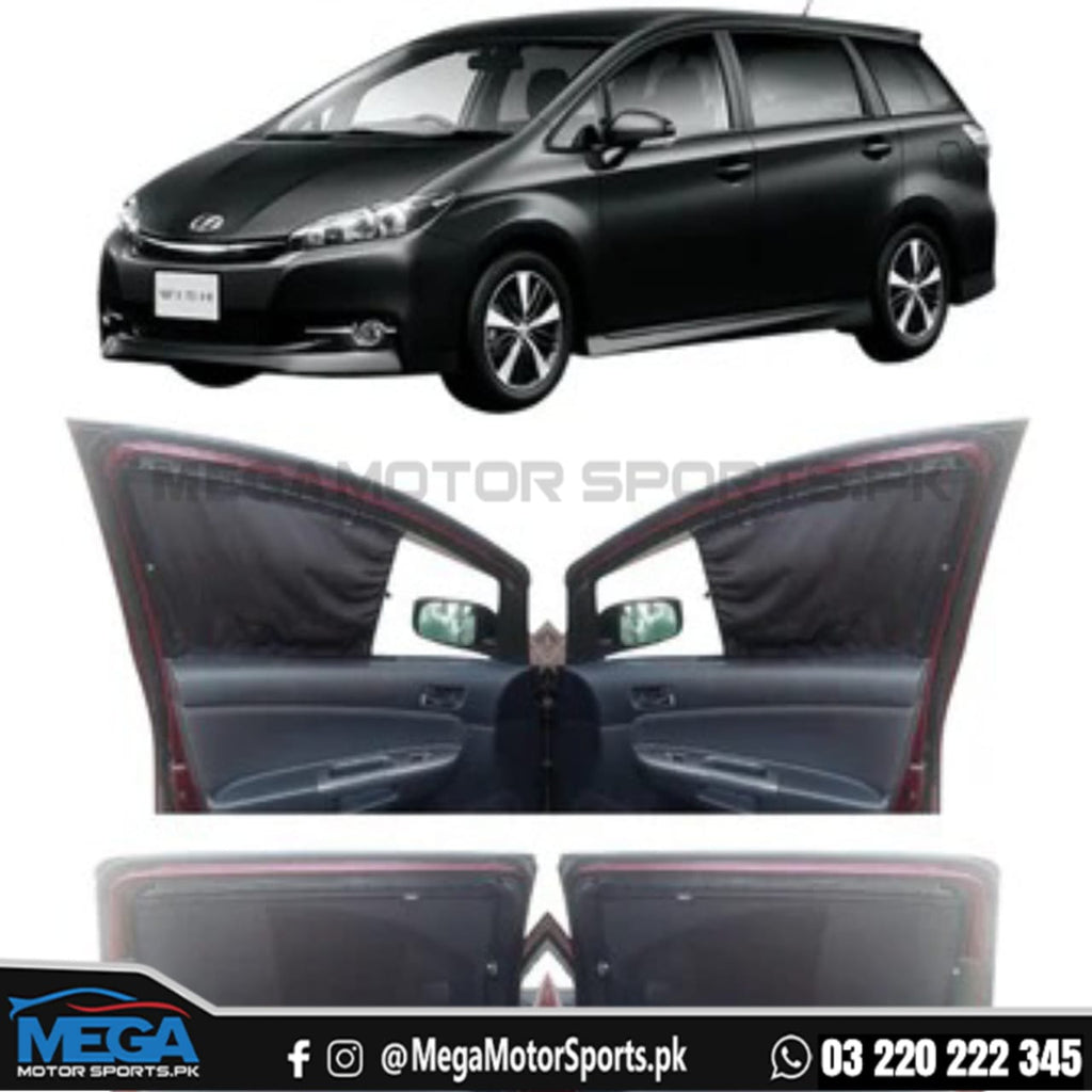 Toyota Wish Sliding Car Curtains / Sun Shades