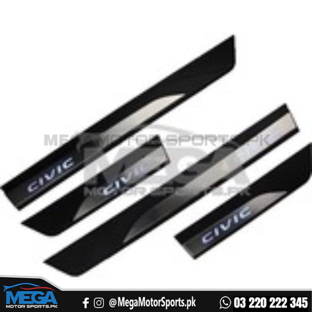 Honda Civic Sill Plates LED panels with LED Bar Blue 2016-2021