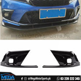 Honda Civic 11 Gen Gloss Black Front Bumper Fog Covers 2 Pcs 2022+