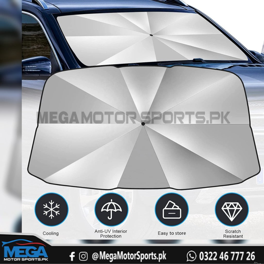 Car Sun Shade Protector Umbrella Style - Auto Front Screen Sun Shade