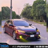 Honda Civic X SI Bumper JDM Style Front Lip 3 Pcs For 2016-2021