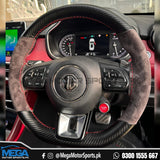 Universal Suede Carbon Fiber Steering Cover - Premium Quality