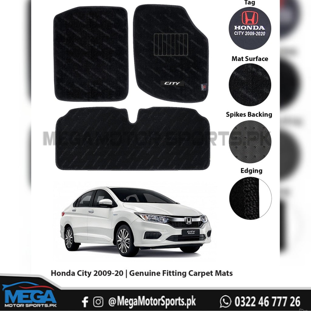 Honda City Black Carpet Floor Mats For 2022-2026