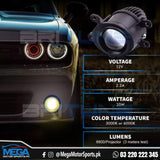 Toyota Yaris Facelift Fog Projector Light Bi Led Lens White / Yellow