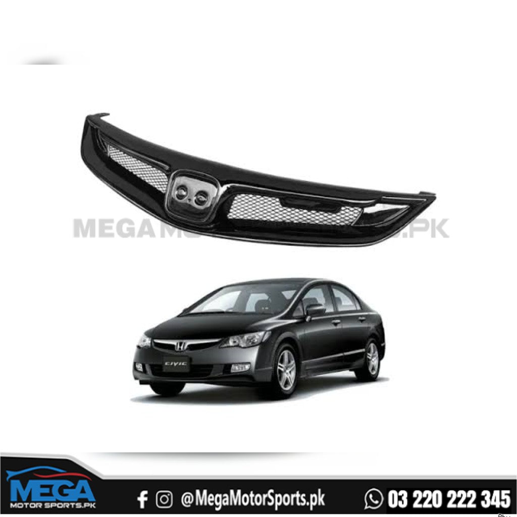 Honda Civic Reborn Type R Style Front Grill Matt Black 2006-2012