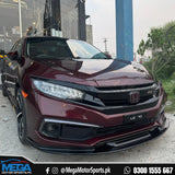 Honda Civic X Facelift Bumper JDM Front Lip - Gloss Black