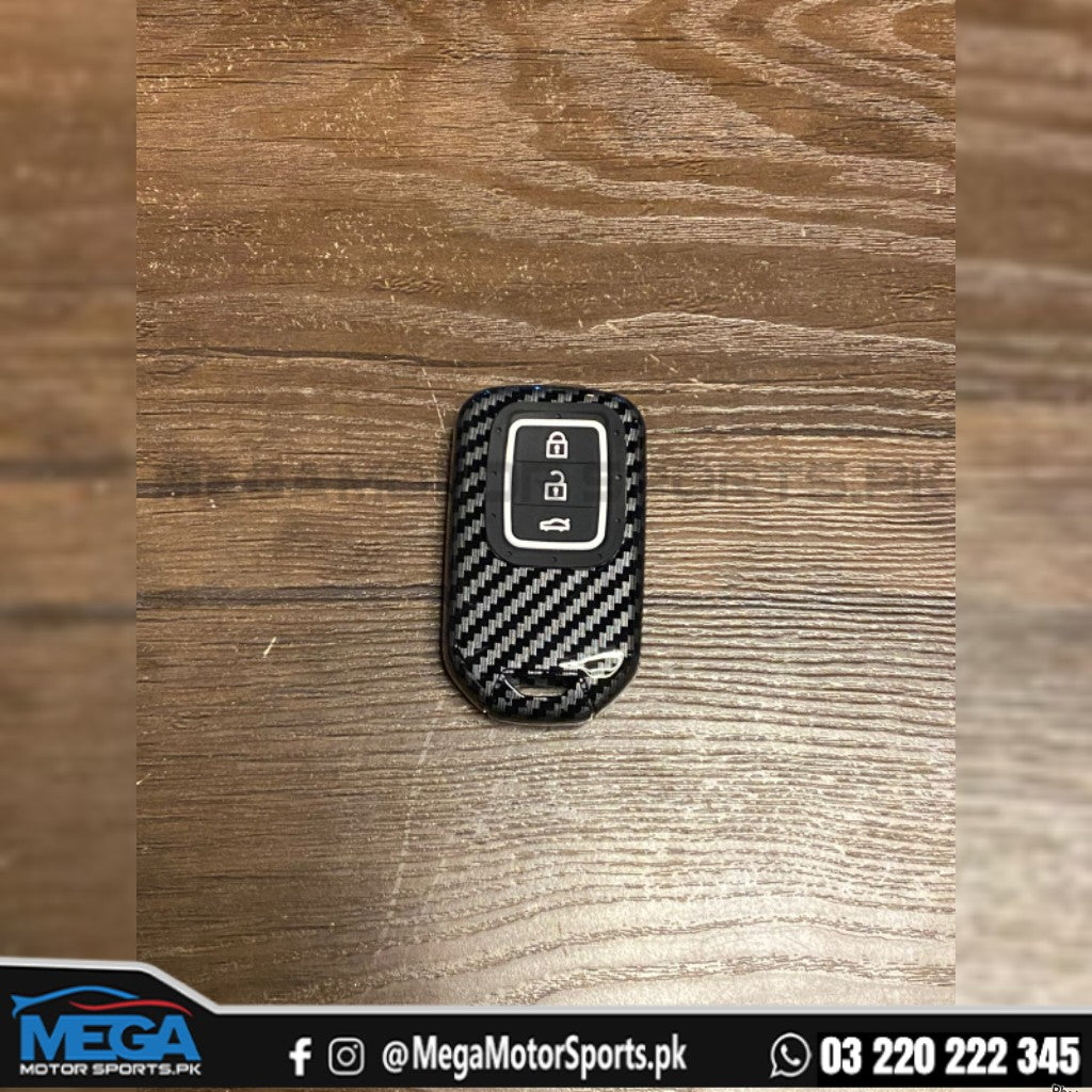 Honda Civic X Black Carbon Fiber Key Fob 3 Button
