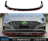 Sonata Front Bumper Splitter - Lip Glossy Black For 2021 2022 2023