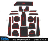 Honda City Anti Slip PVC Interior Red Mats For 2021 2022
